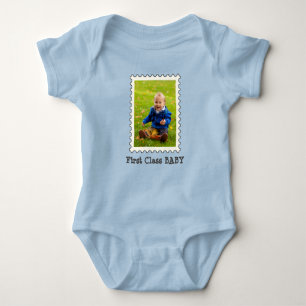 FIRST CLASS BABY Best Baby Ever custom photo Bodysuit