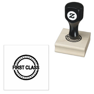 FIRST CLASS Circle Shape Excellence Jet Black Ink  Rubber Stamp