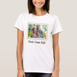 FIRST CLASS DAD Best Dad custom horizontal photo   T-Shirt