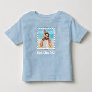 FIRST CLASS DAD Best Dad Ever custom square photo  Toddler T-shirt