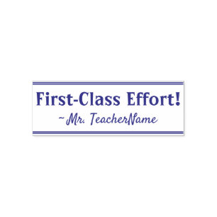 "First-Class Effort!" Tutor Feedback Rubber Stamp