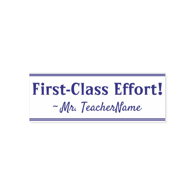 "First-Class Effort!" Tutor Feedback Rubber Stamp (Design)
