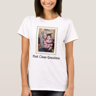 FIRST CLASS GRANDMA Best Grandma Ever custom photo T-Shirt