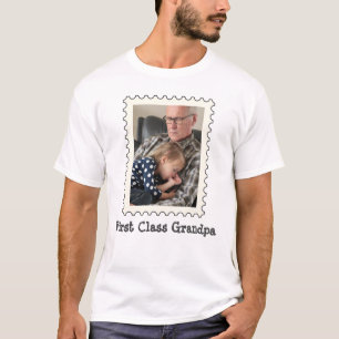 First Class Grandpa Best Grandpa Ever custom photo T-Shirt