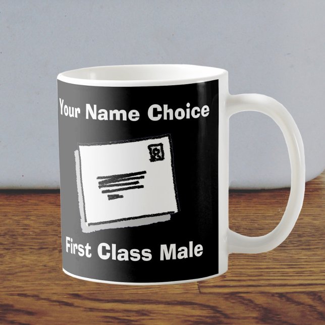 First Class Male with Personalised Name Coffee Mug (Creator Uploaded)