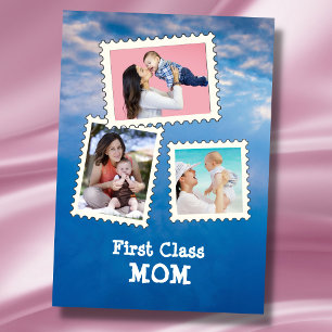 First Class MOM Best Mom Ever 3 custom photo Card