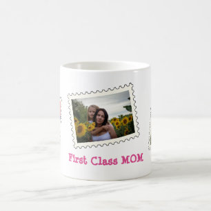 First Class MOM Best MOM Ever 3 custom photos Coffee Mug