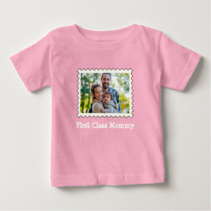 First Class Mommy Best Mom Custom Horizontal Photo Baby T-Shirt