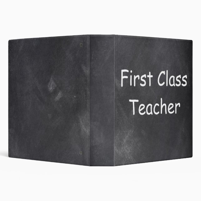First Class Teacher Chalkboard Design Gift Idea Binder (Background)