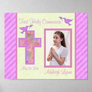 First Communion 8"x10" Photo Frame Insert - Girl Poster