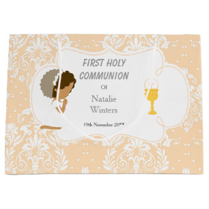 First Communion African American Thank You Large Gift Bag