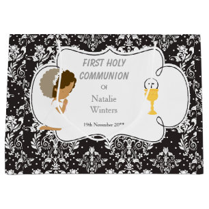 First Communion African American Thank You Large Gift Bag