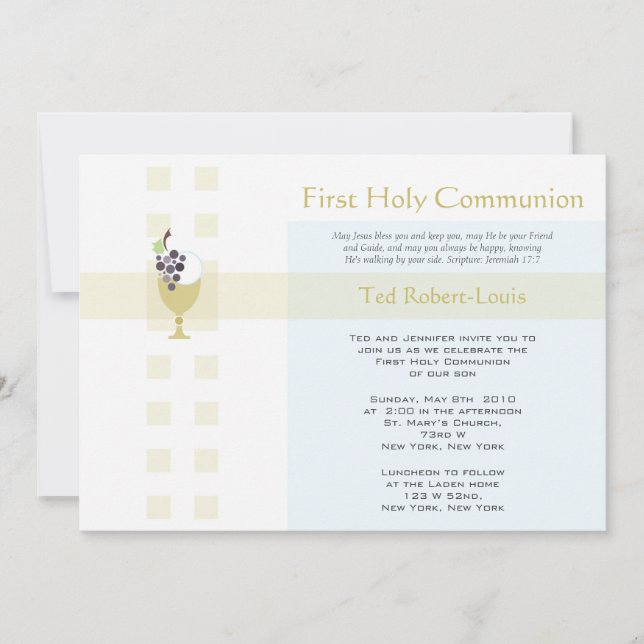 First Communion - Boy Invitation (Front)