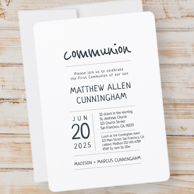 First Communion Boy | Modern + Simple Invitation (Creator Uploaded)