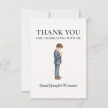 First Communion Boy Thank You Card