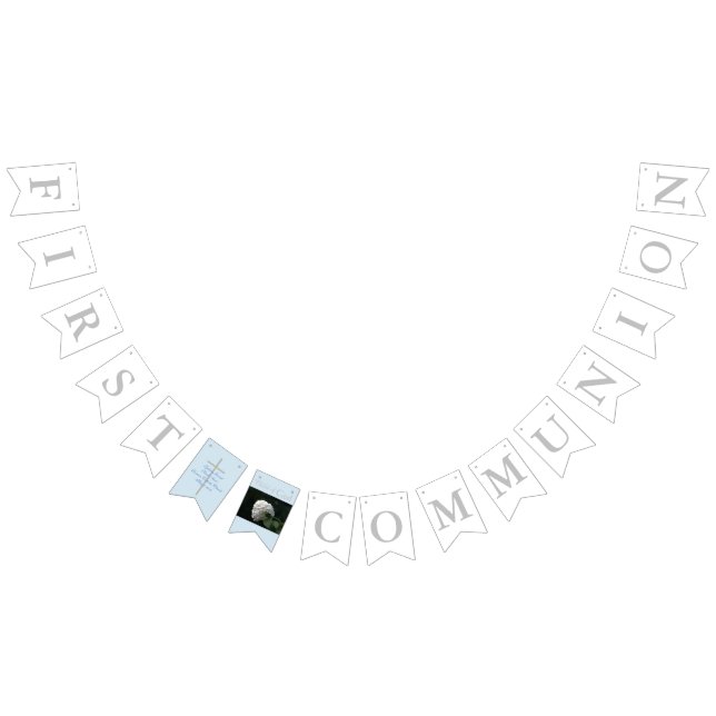 First Communion Boys Name Insert Your Photo Bunting Flags (All)