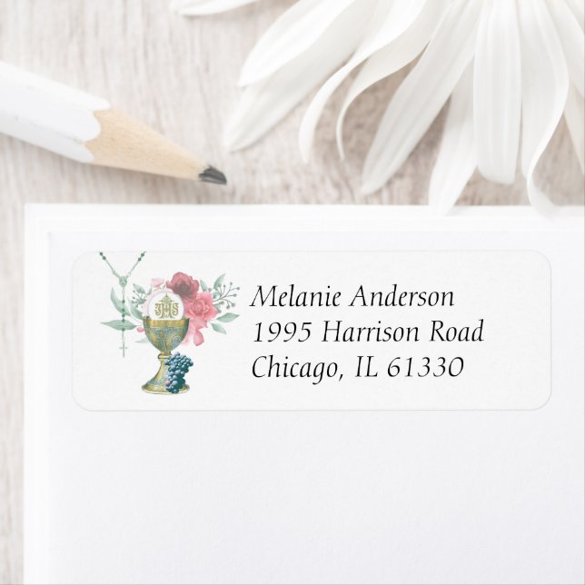 First Communion Catholic Floral Roses Rosary (Insitu)