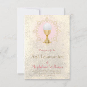 First Communion catholic girl Invitation