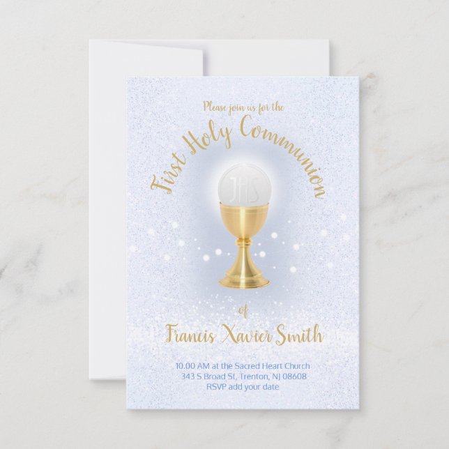 First Communion Catholic Invitation (Front)