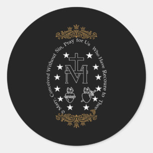 First Communion Catholic O Mary For Boy Girl Kids  Classic Round Sticker