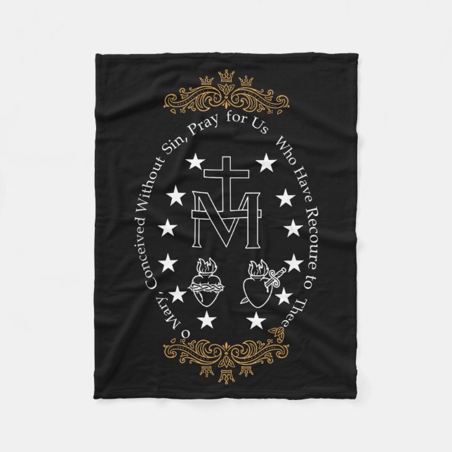 First Communion Catholic O Mary For Boy Girl Kids  Fleece Blanket (Front)