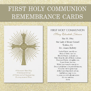 First Communion Catholic Remembrance Holy Card