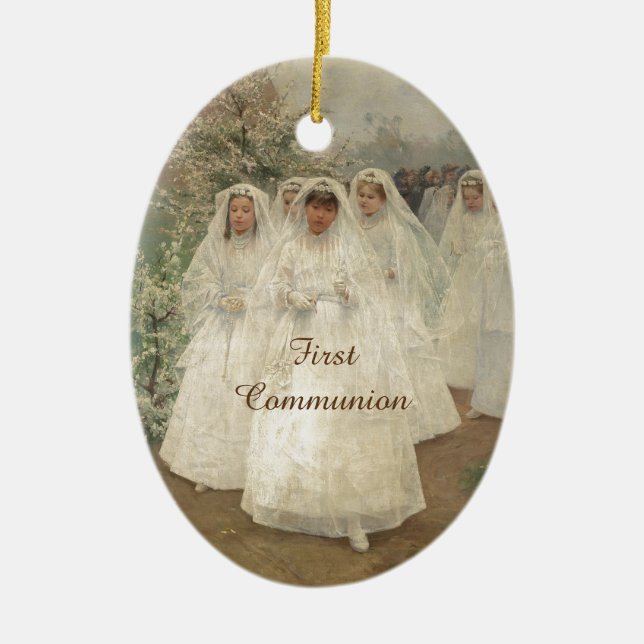 First Communion Ceramic Ornament (Front)