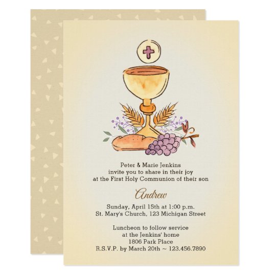 First Communion Chalice Invitation | Zazzle.ca