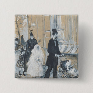 First Communion Day, 1888 2 Inch Square Button
