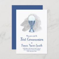 first communion elegant blue chalice