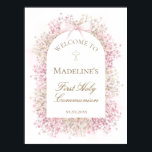 First Communion floral welcome Poster<br><div class="desc">First Holy Communion Welcome poster</div>