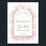 First Communion floral welcome Poster<br><div class="desc">First Holy Communion Welcome poster</div>