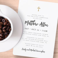 First Communion For Him Modern Minimalist Cross