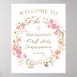 First Communion girl welcome Poster