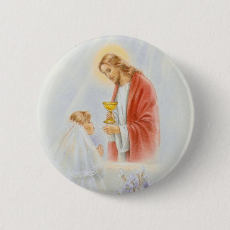 First communion girls 2 inch round button