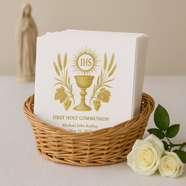 First Communion Gold Eucharist Chalice Napkin (Creator Uploaded)