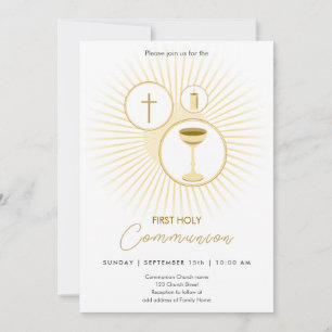 First Communion Gold with Chalice, Invitation