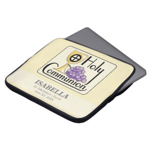 First Communion Grapes and Cup, Customizable Laptop Sleeve