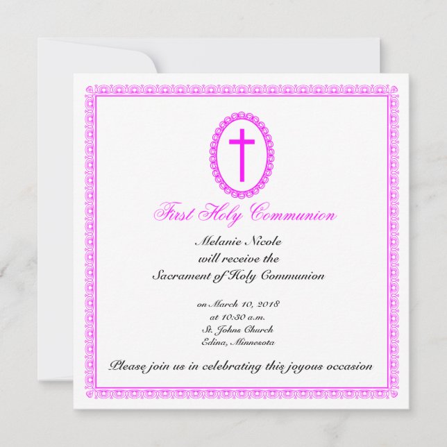First communion invitation (Front)