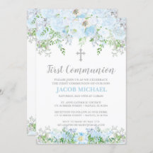 First Communion Invitation, Baptism, Christening