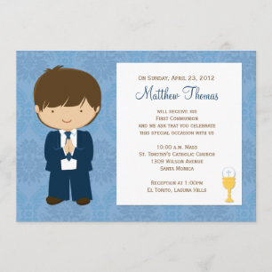 First Communion Invitation for Boy