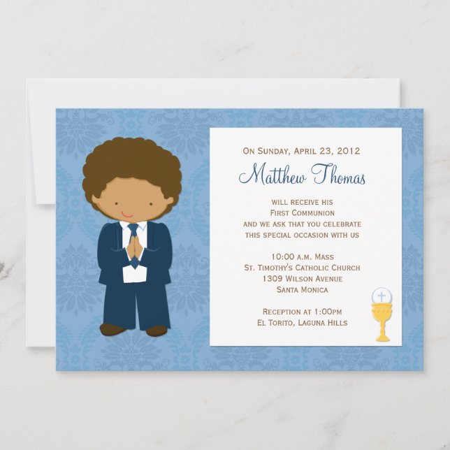First Communion Invitation for Boy (Front)
