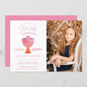 First Communion Invitation - Girl's Photo Invite