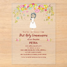 First Communion invitation on acrylic PETRA