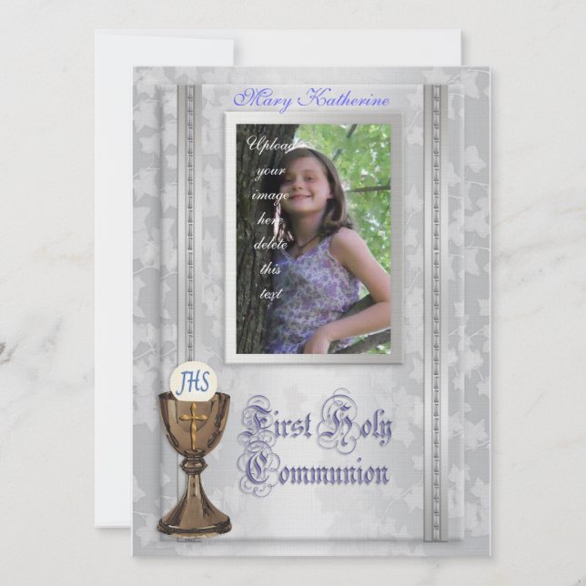 First Communion Invitation with photo (Front)