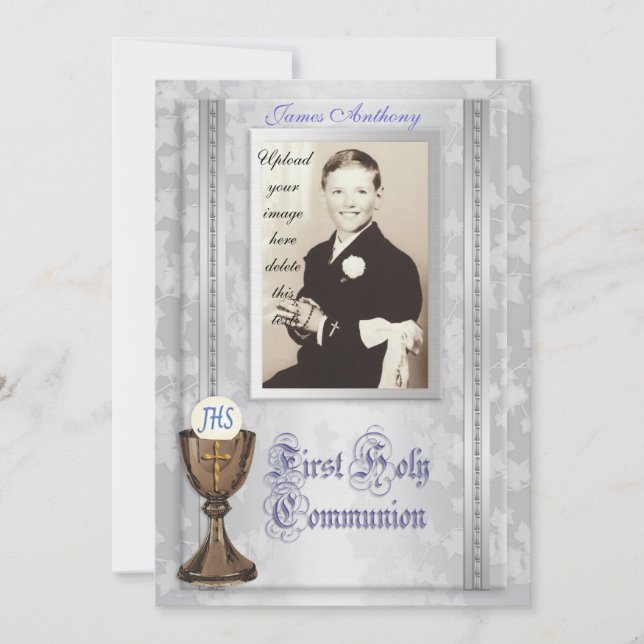 First Communion Invitation with photo (Front)