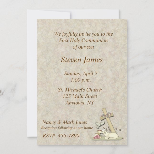 First Communion Lamb Invitation (Front)