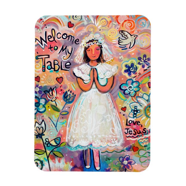 First Communion Magnet for Girl (Vertical)