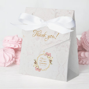 First Communion Marble Gold Orchids Floral Girl Favor Box