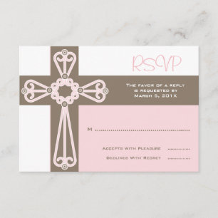 First Communion or Baptism RSVP     Pink Card